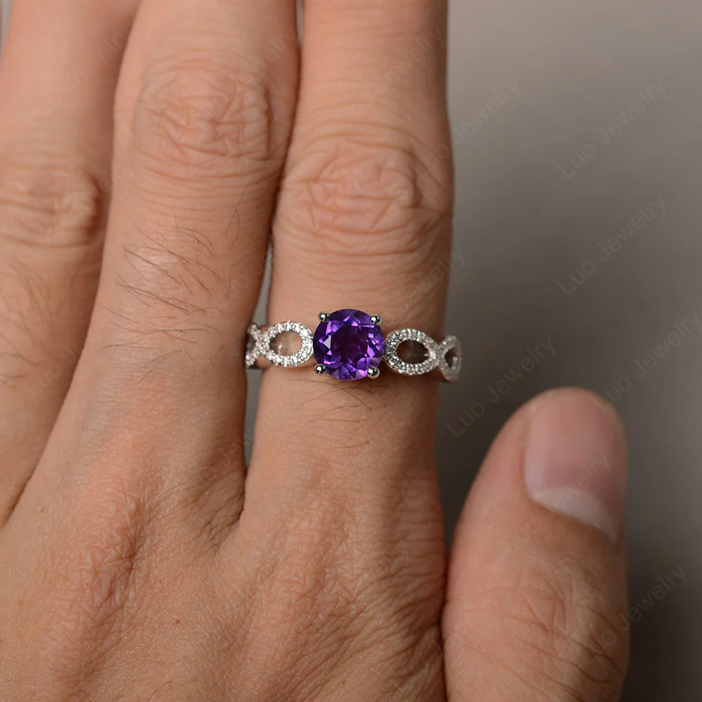 Amethyst Infinity Promise Rings - Image 3