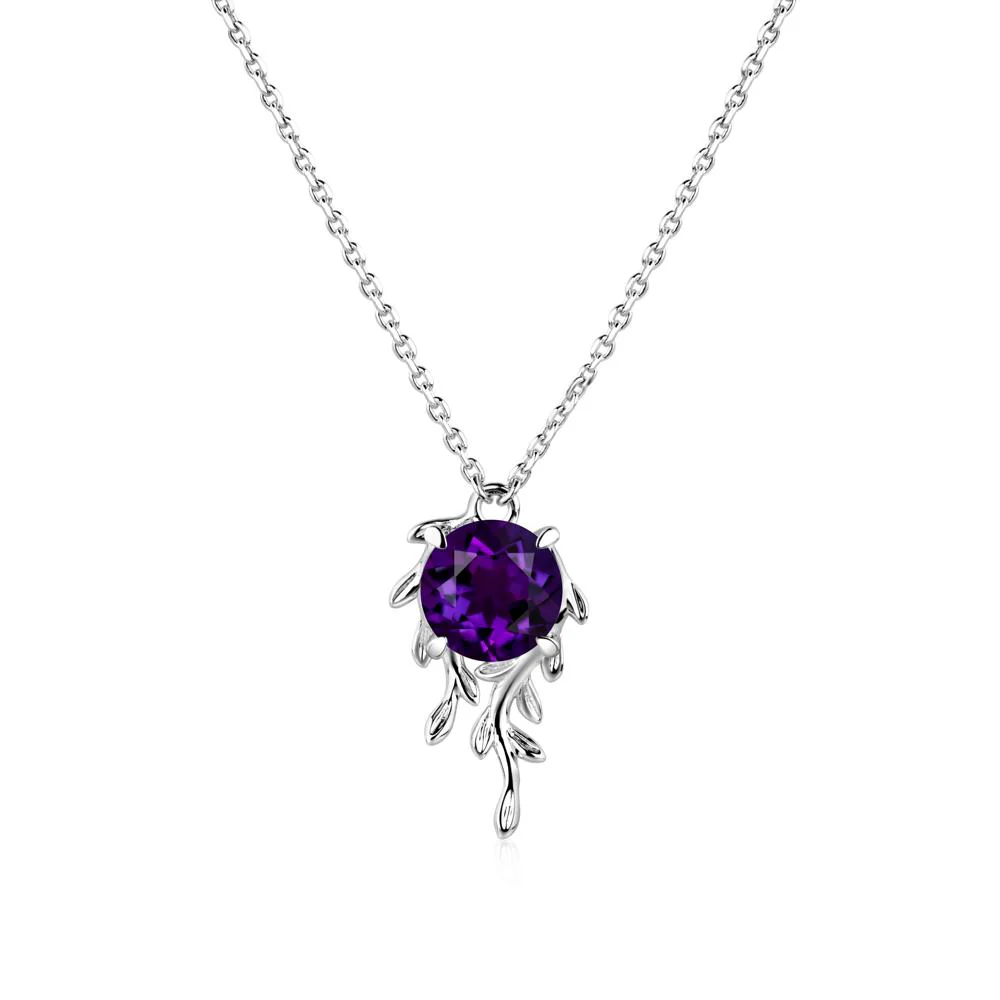 Round Cut Amethyst Necklace - Image 5