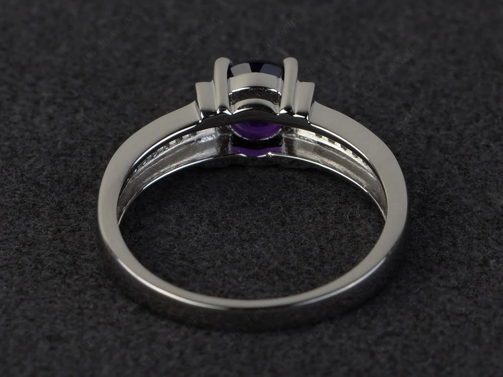Amethyst Triple Shank Engagement Ring - Image 3