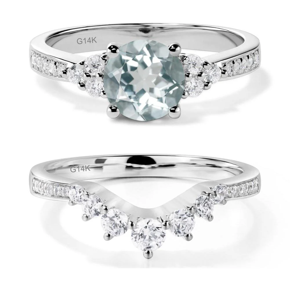 Round Cut Aquamarine Engagement Ring - Image 13
