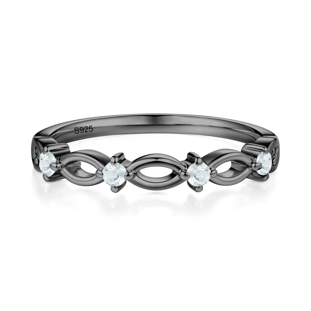 Round Cut Aquamarine Infinity Ring - Image 9