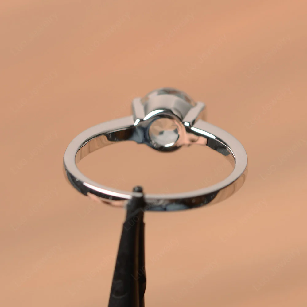 Aquamarine Simple Promise Ring - Image 3