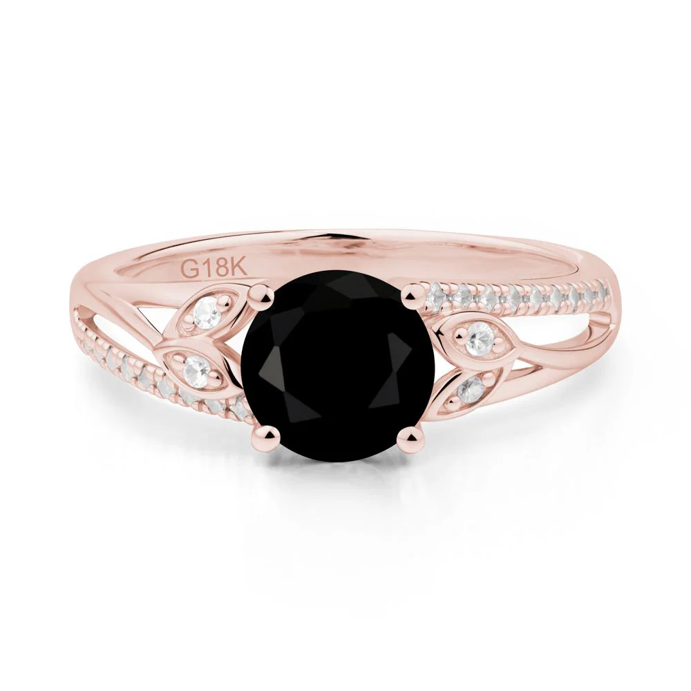 Leaf Inspired Black Spinel Engagement Ring - Image 8