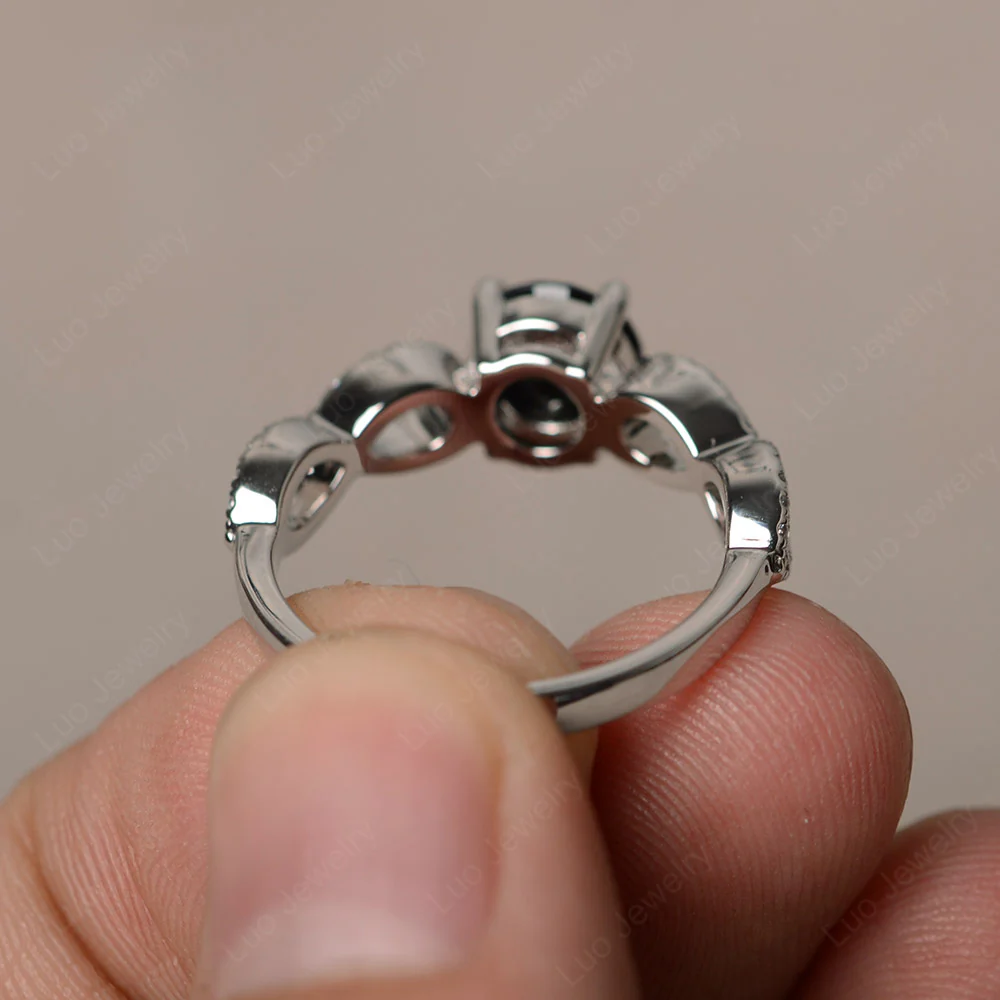 Black Spinel Infinity Promise Rings - Image 2