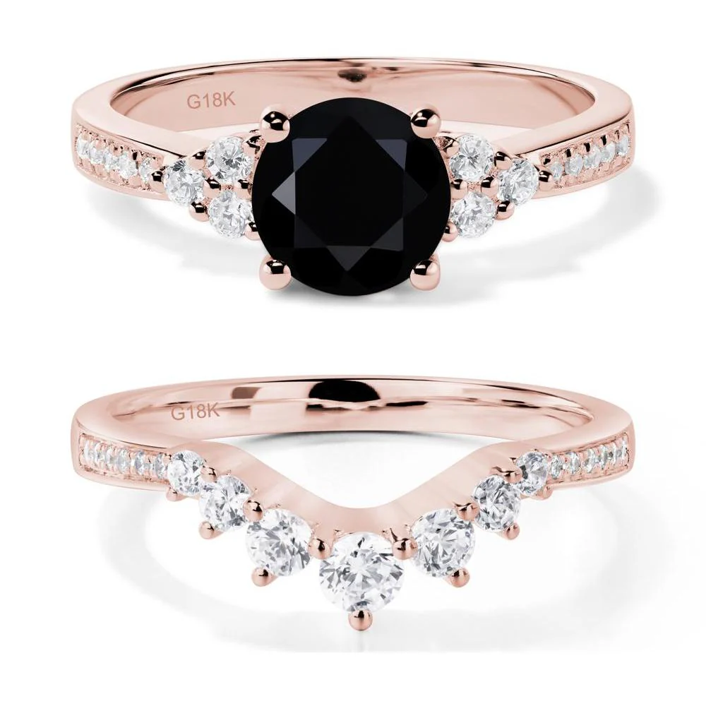 Round Cut Black Spinel Engagement Ring - Image 17