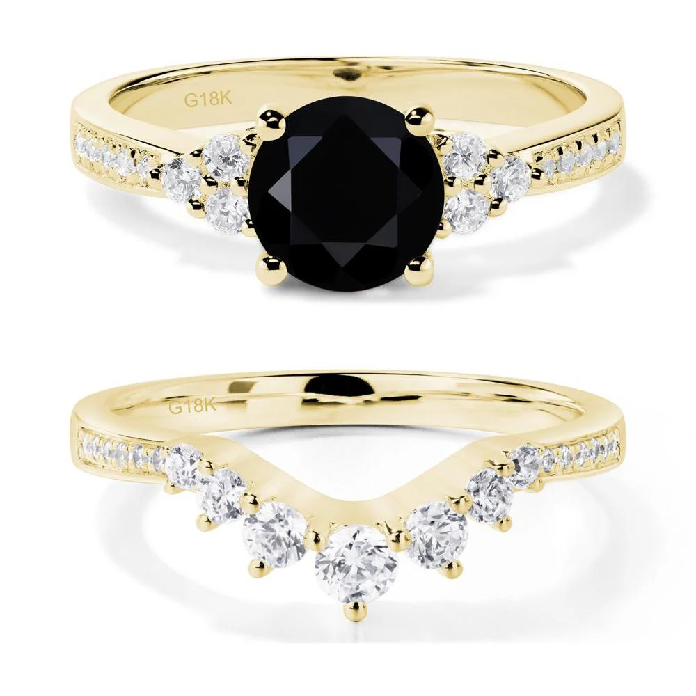 Round Cut Black Spinel Engagement Ring - Image 21