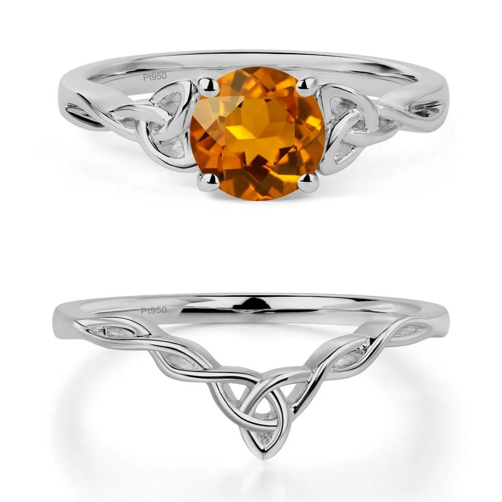 Round Cut Citrine Celtic Ring - Image 25