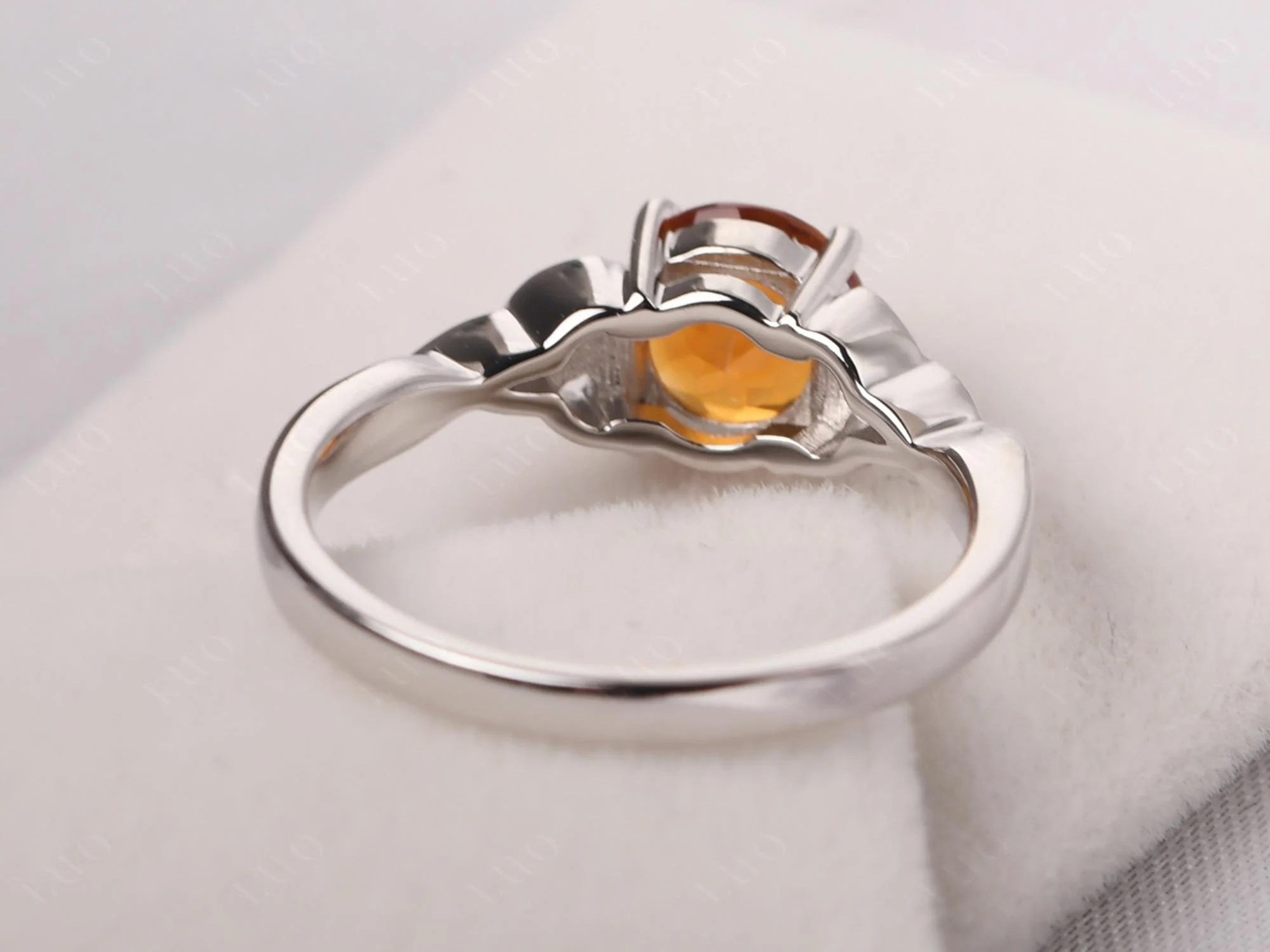 Round Cut Citrine Celtic Ring - Image 31