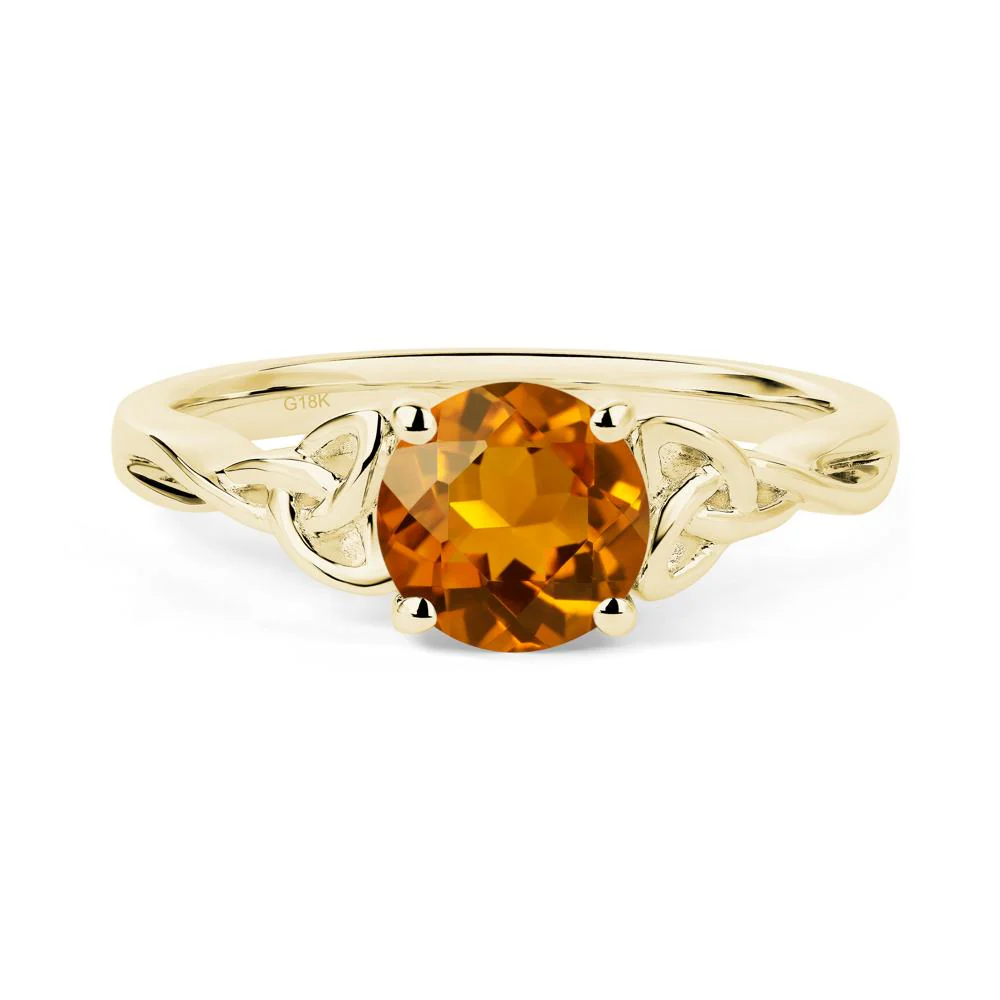 Round Cut Citrine Celtic Ring - Image 6