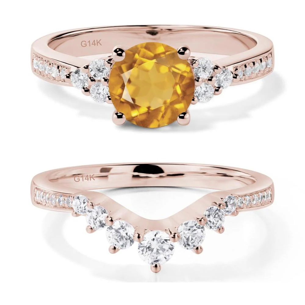 Round Cut Citrine Engagement Ring - Image 11