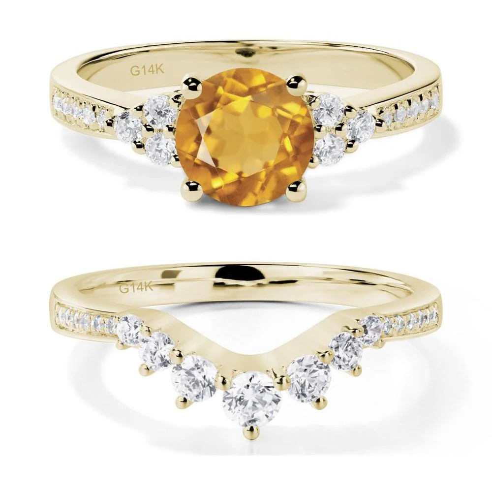 Round Cut Citrine Engagement Ring - Image 15