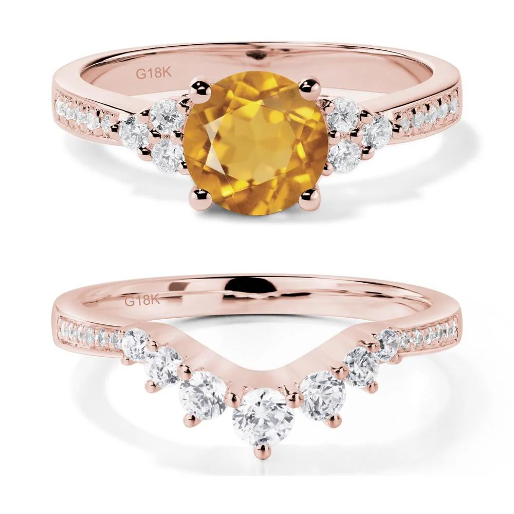 Round Cut Citrine Engagement Ring - Image 17