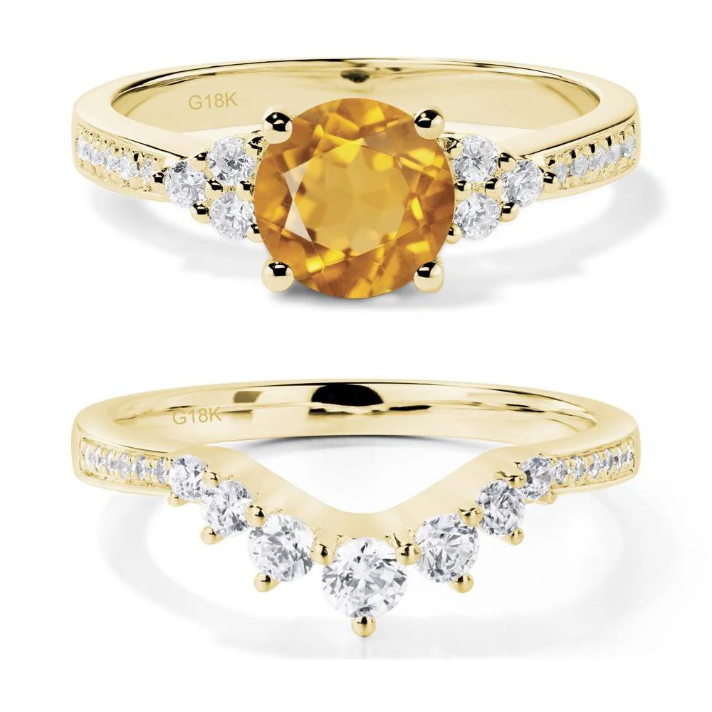 Round Cut Citrine Engagement Ring - Image 21