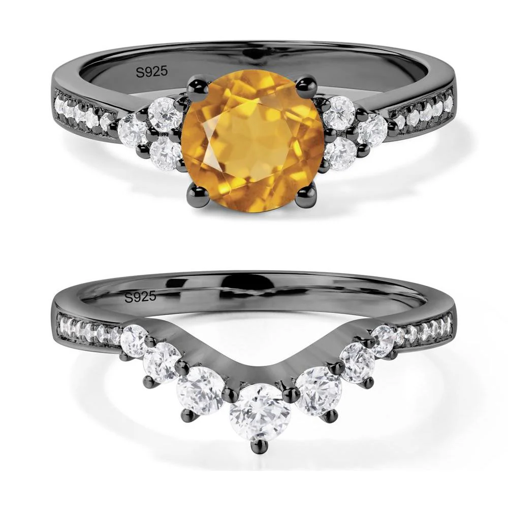 Round Cut Citrine Engagement Ring - Image 23