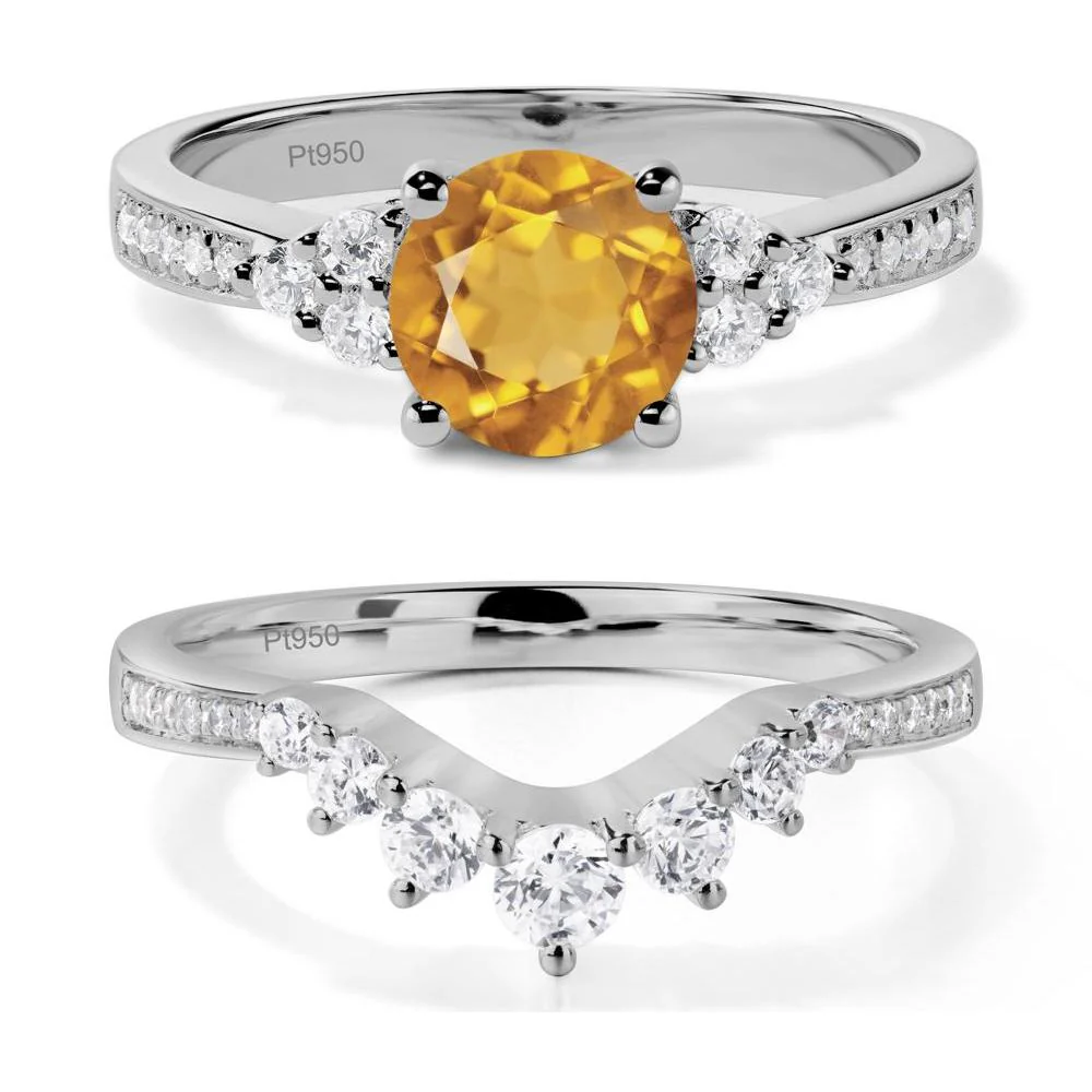 Round Cut Citrine Engagement Ring - Image 25