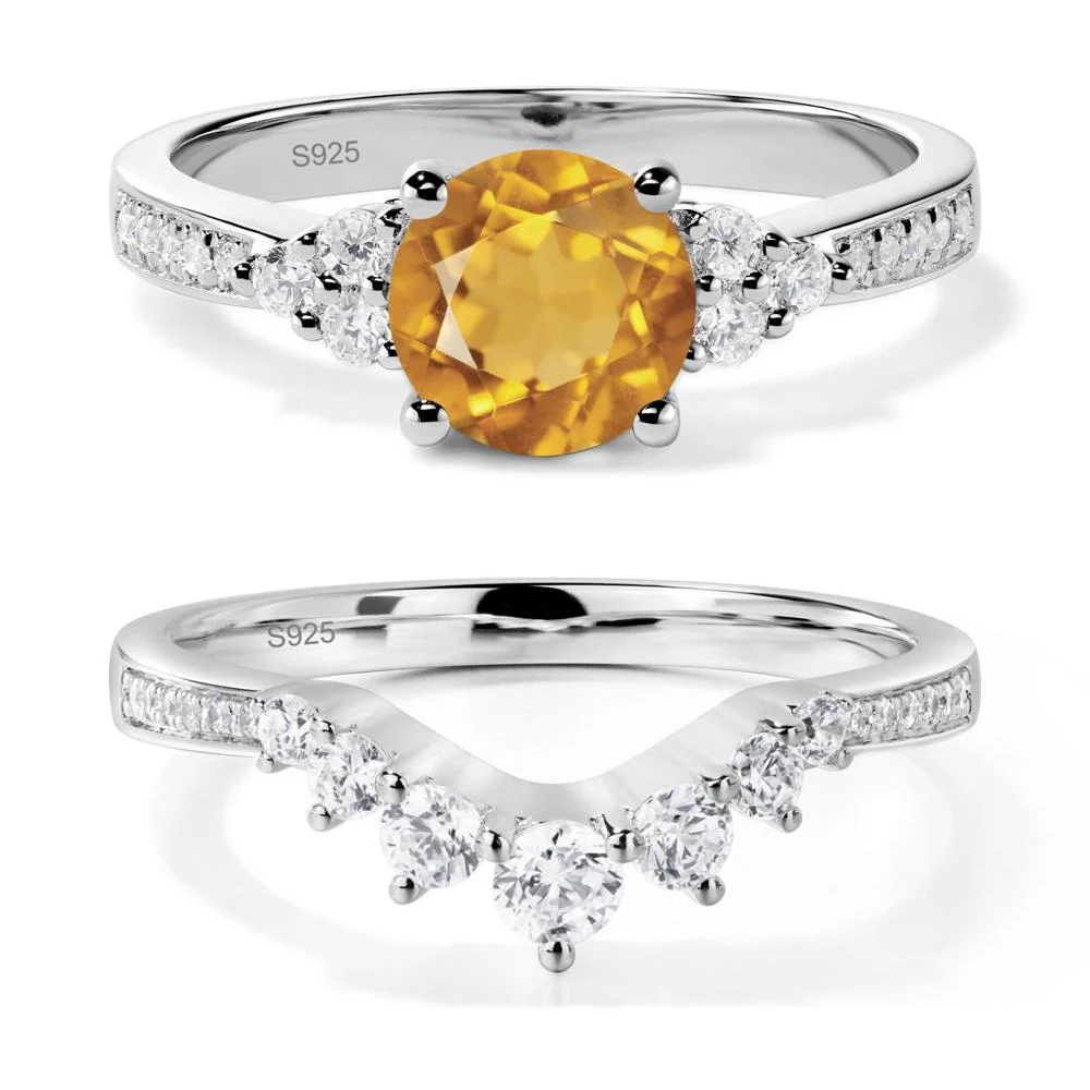 Round Cut Citrine Engagement Ring - Image 27