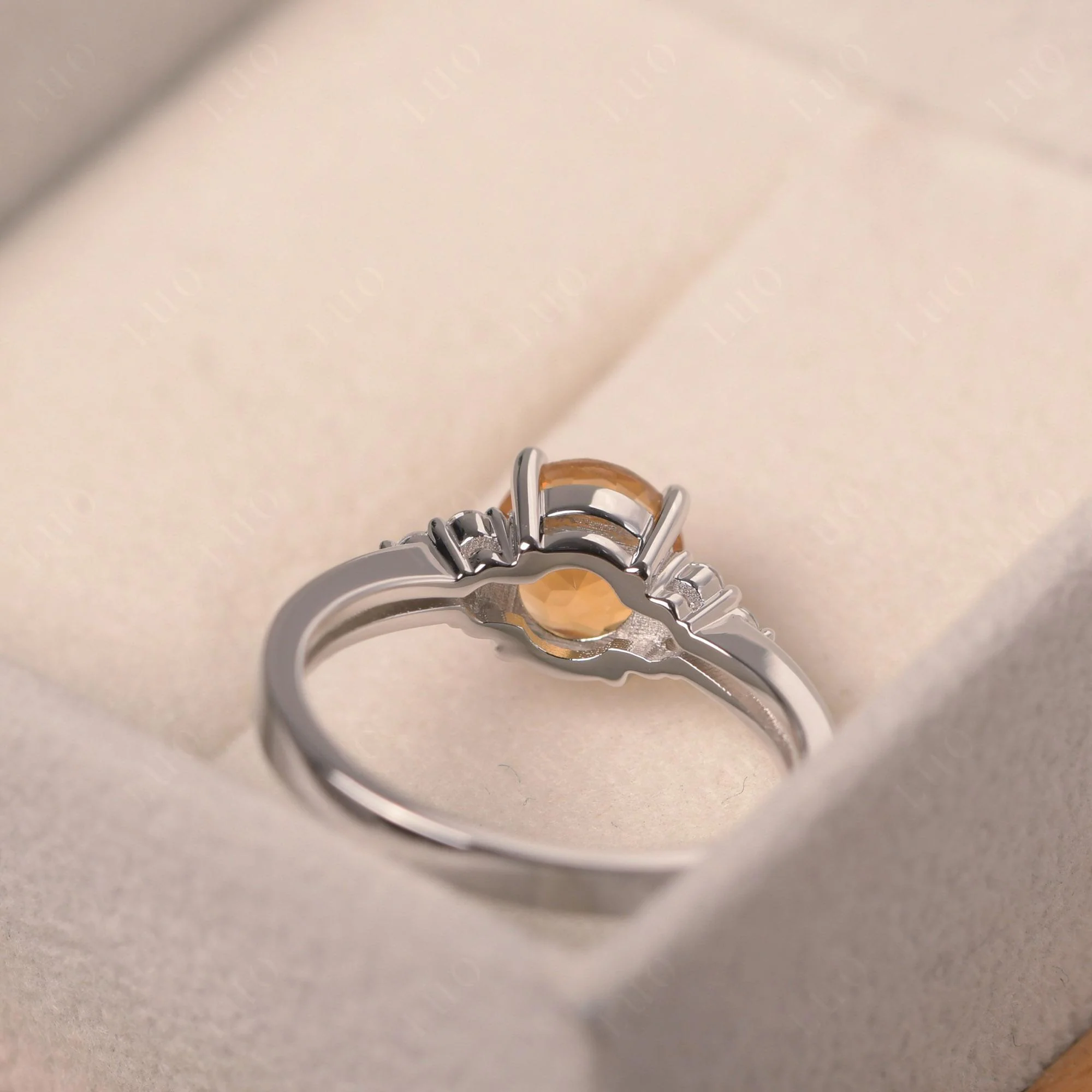 Round Cut Citrine Engagement Ring - Image 31