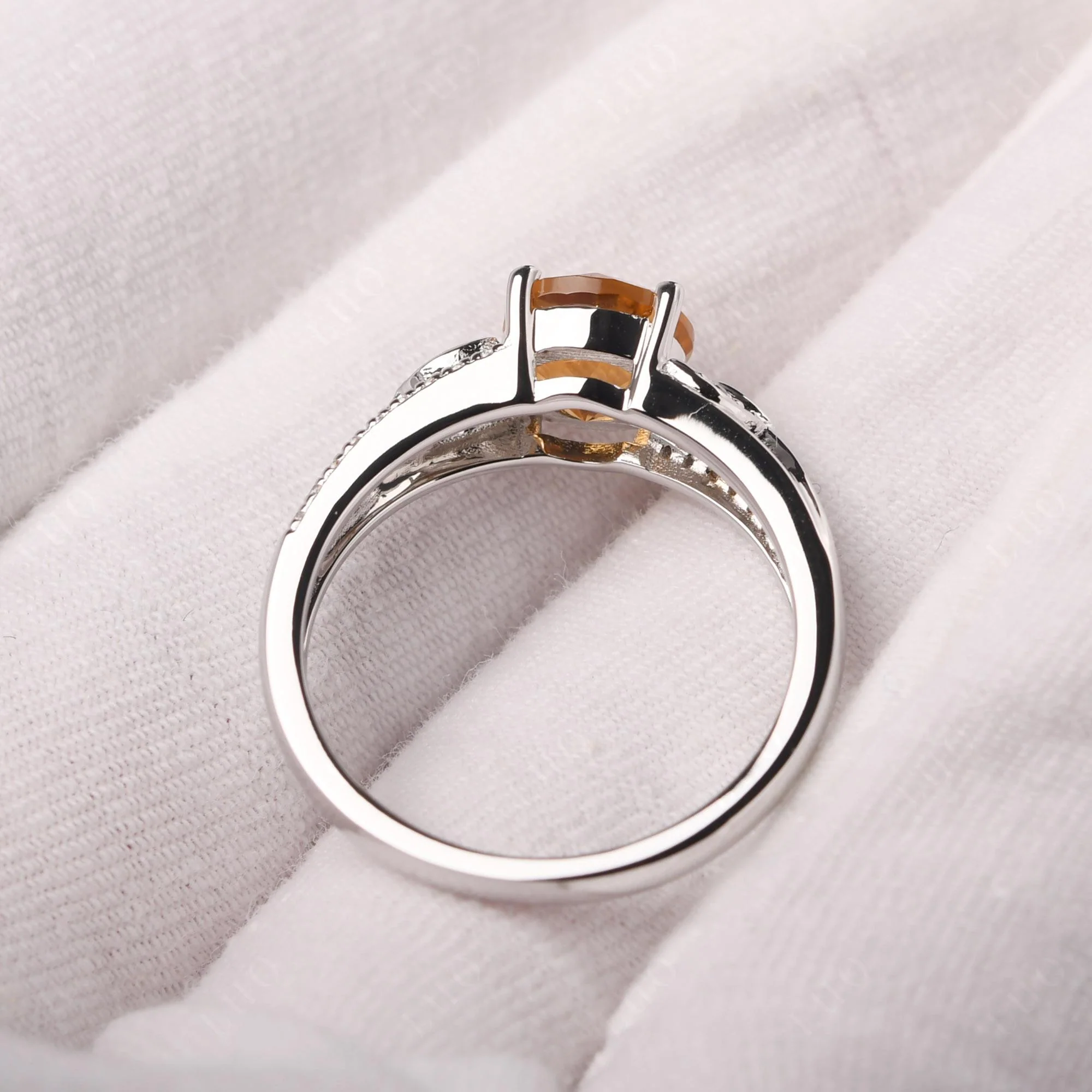 Leaf Inspired Citrine Engagement Ring - Image 12