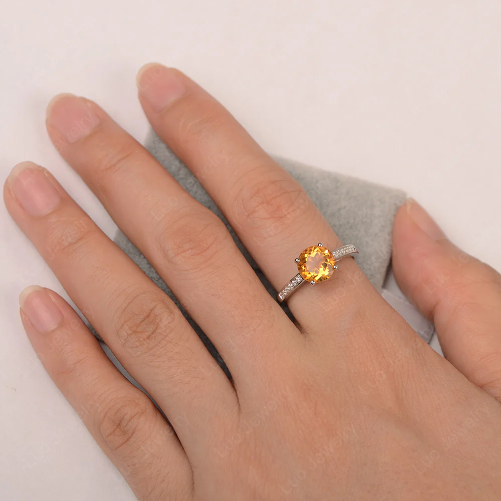 Round Cut Citrine Ring - Image 2