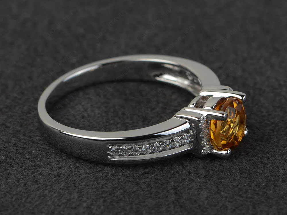 Citrine Triple Shank Engagement Ring - Image 2