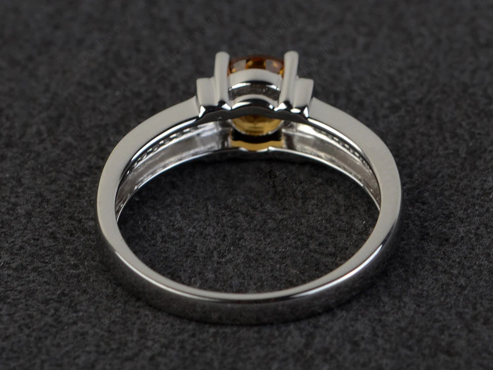 Citrine Triple Shank Engagement Ring - Image 3