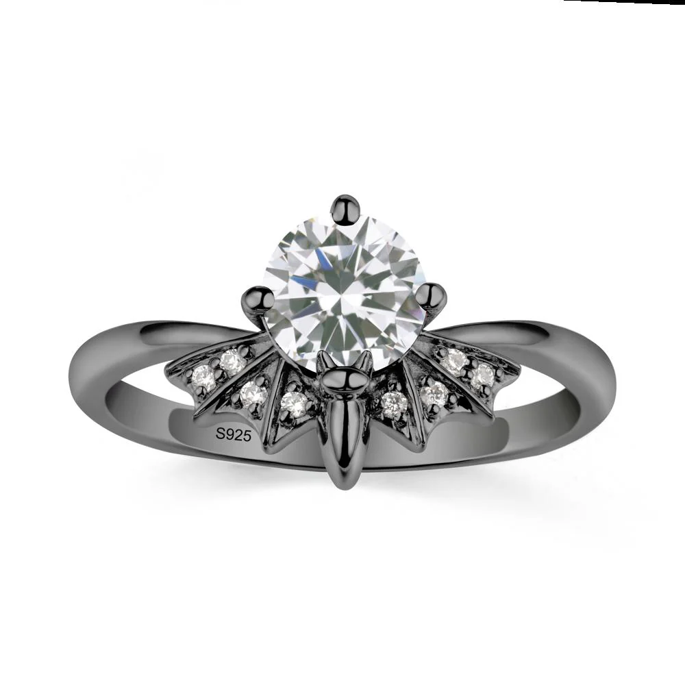 Round Cut Cubic Zirconia Bat Ring