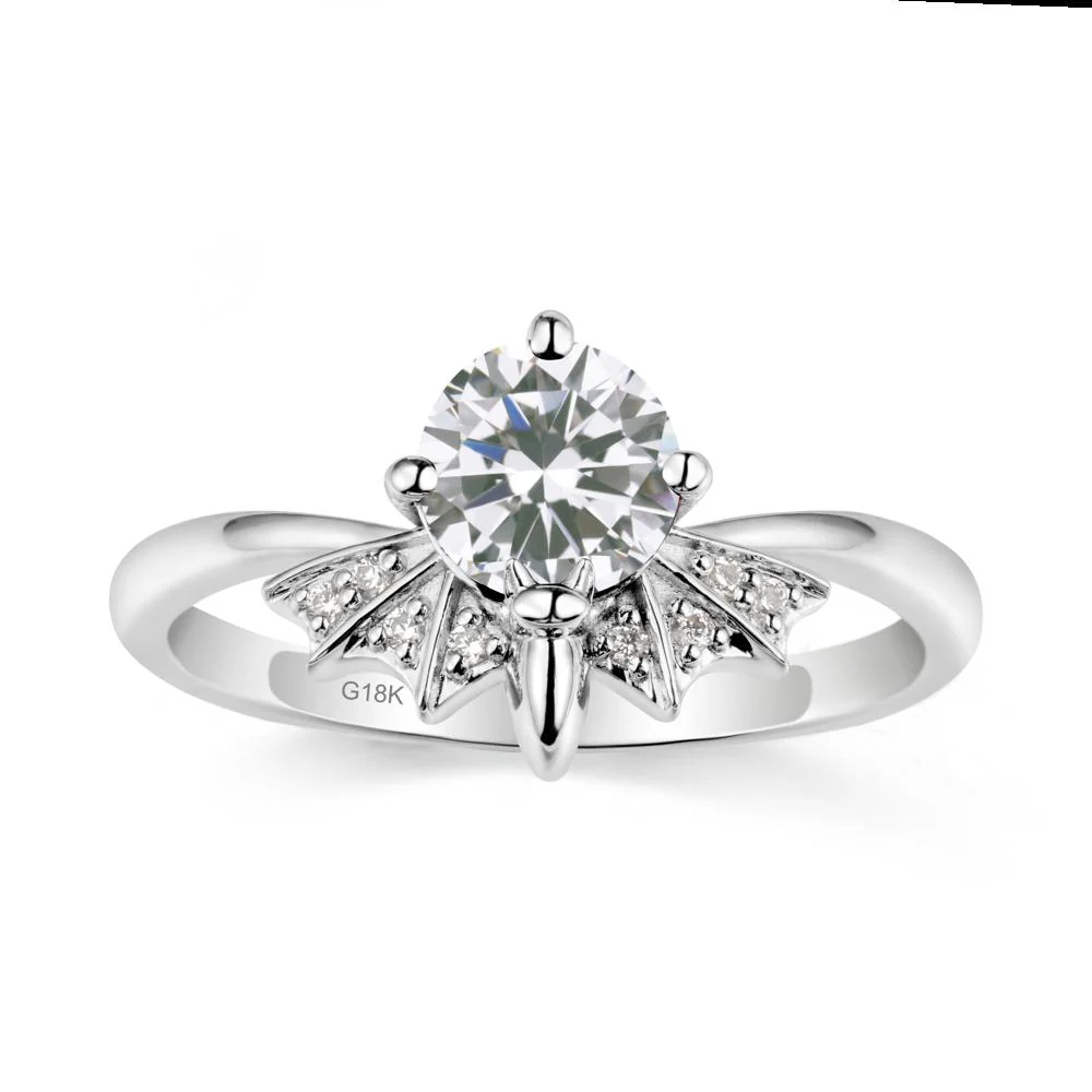 Round Cut Cubic Zirconia Bat Ring - Image 6