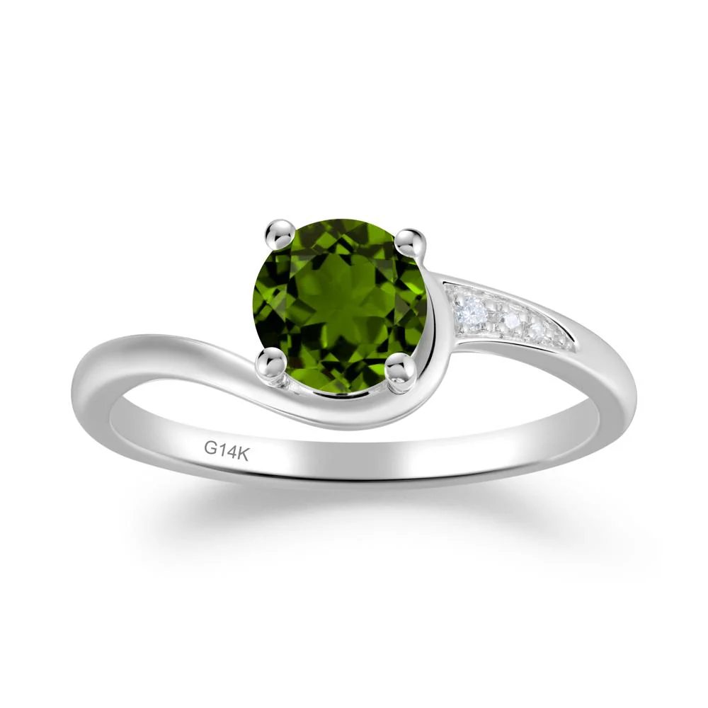 Round Cut Diopside Bypass Ring - Image 3