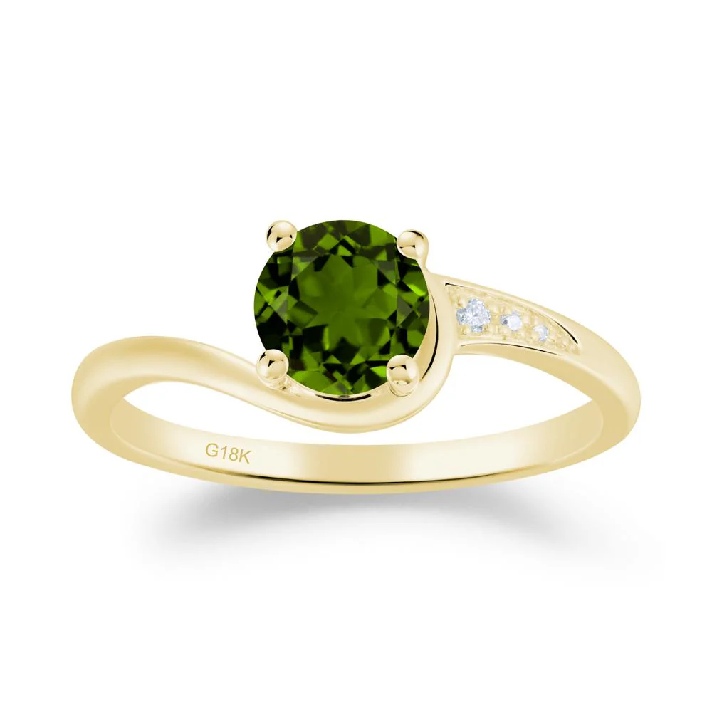 Round Cut Diopside Bypass Ring - Image 4