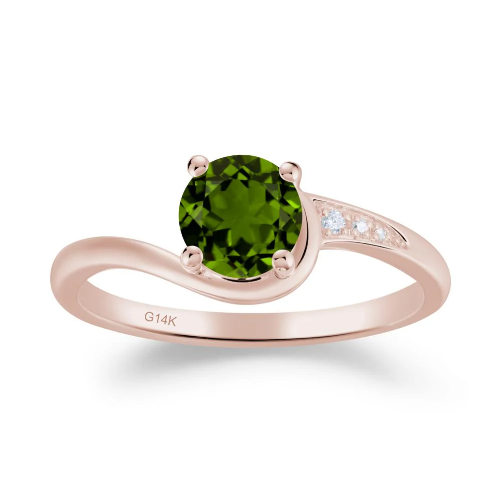 Round Cut Diopside Bypass Ring - Image 9