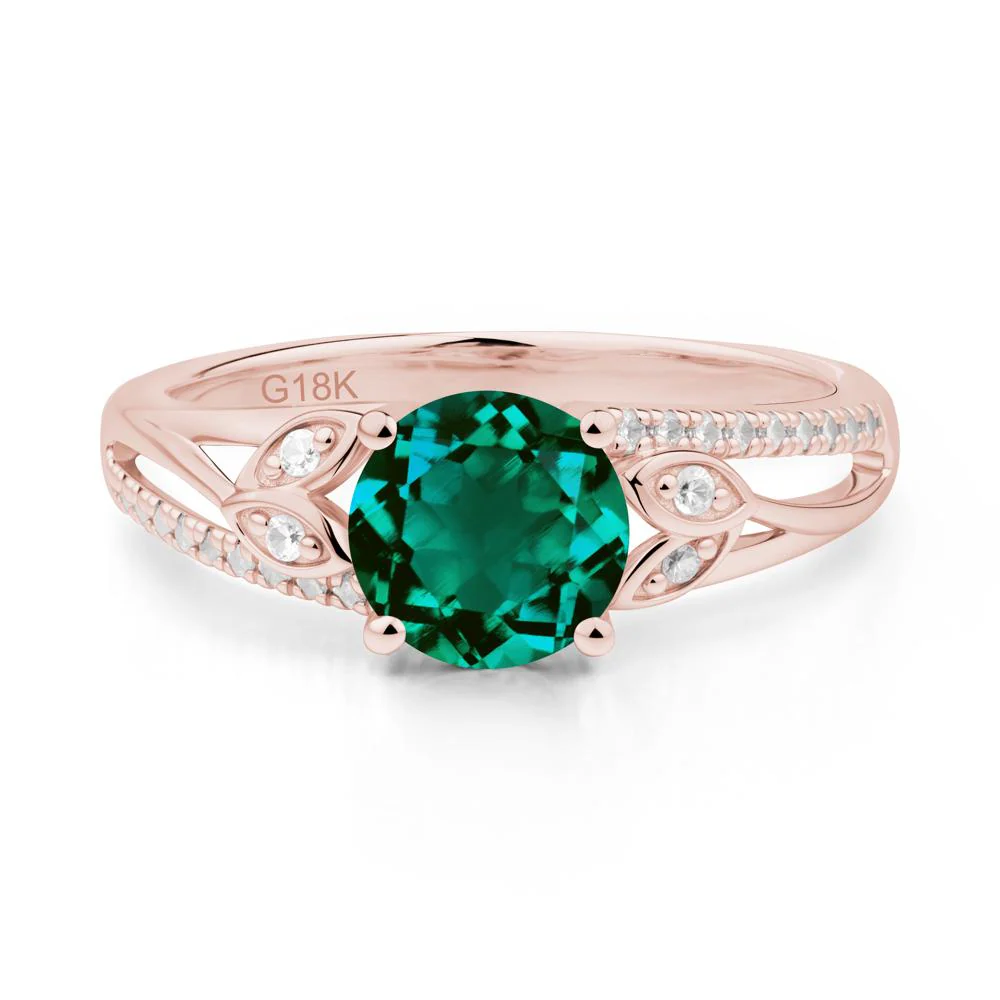 Leaf Inspired Emerald Engagement Ring - Image 3