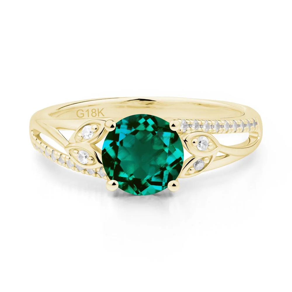 Leaf Inspired Emerald Engagement Ring - Image 6