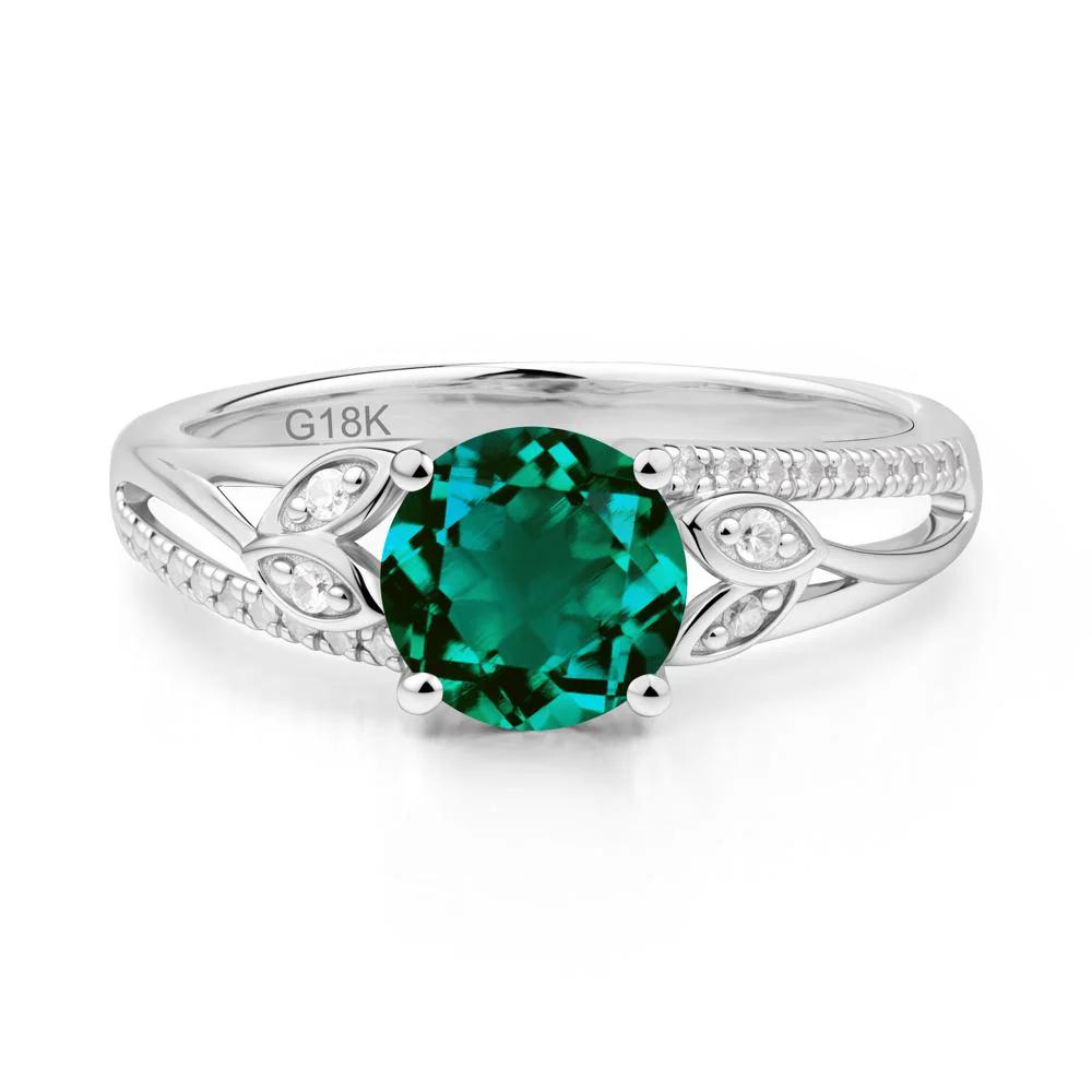 Leaf Inspired Emerald Engagement Ring - Image 8