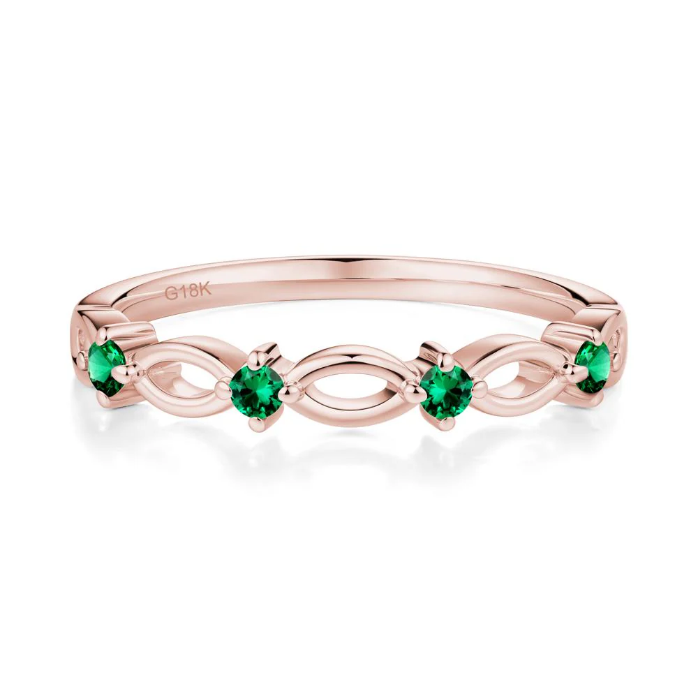 Round Cut Emerald Infinity Ring - Image 6