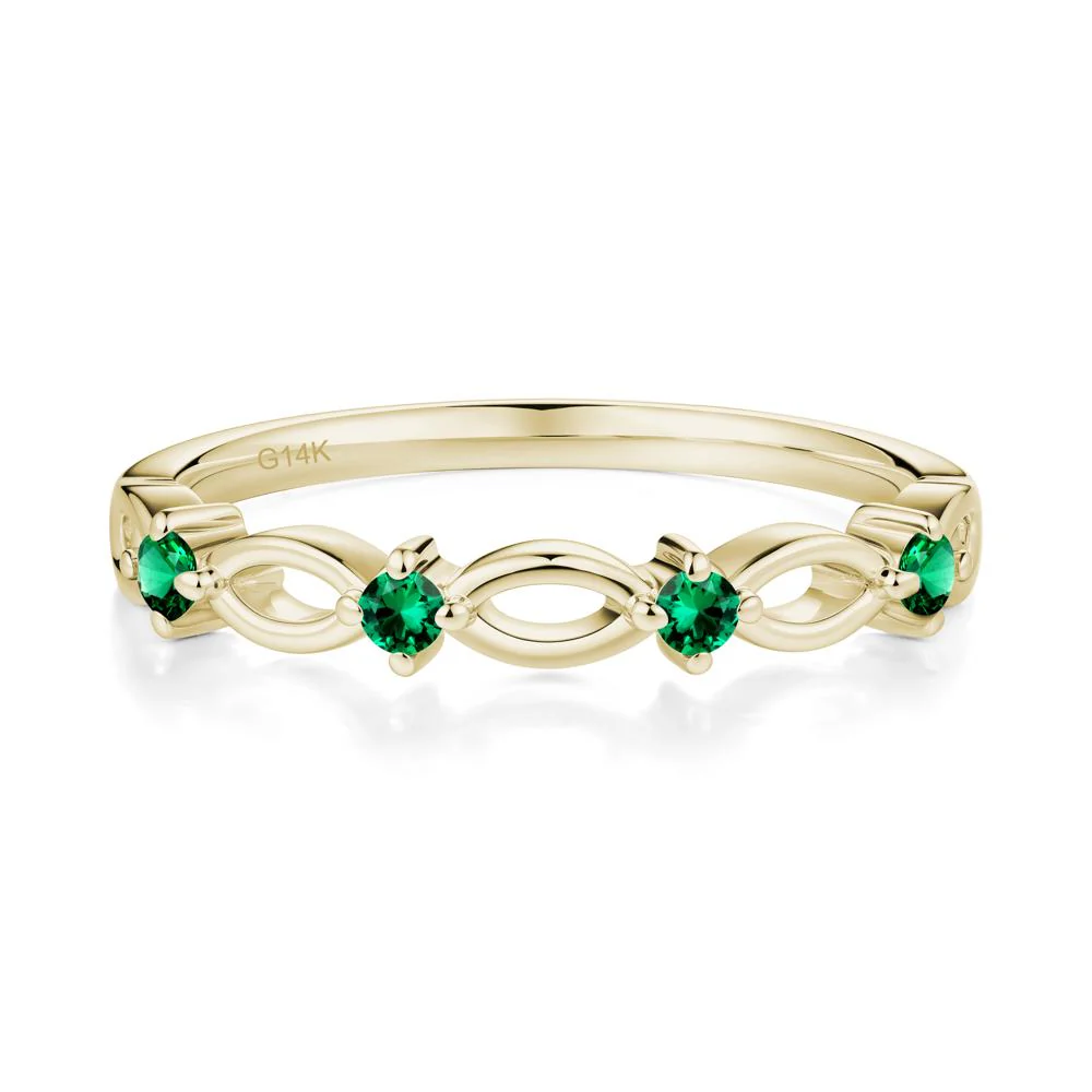 Round Cut Emerald Infinity Ring - Image 7