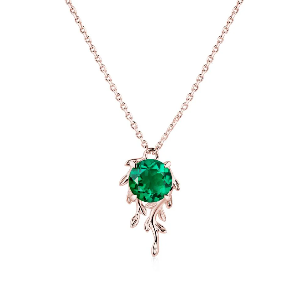 Round Cut Emerald Necklace - Image 4