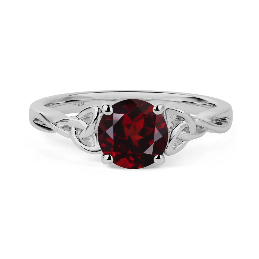 Round Cut Garnet Celtic Ring