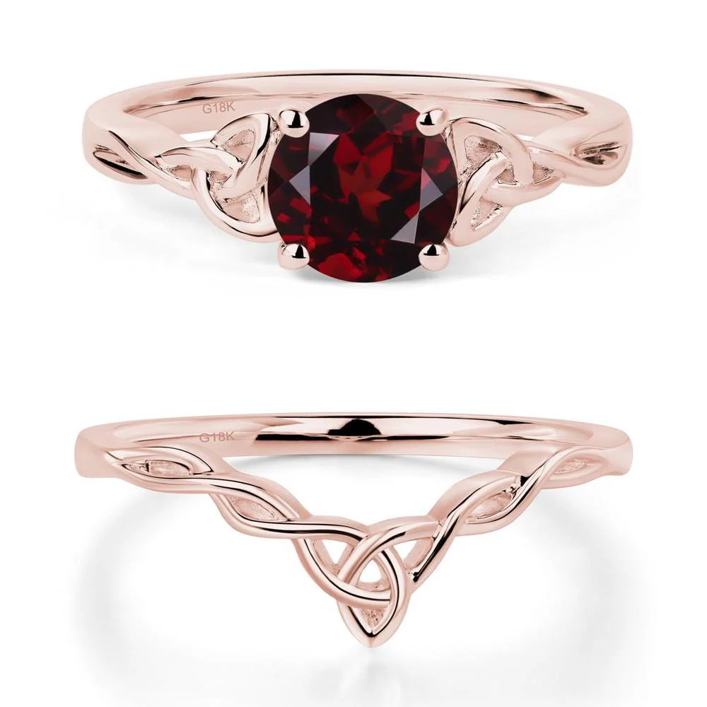 Round Cut Garnet Celtic Ring - Image 17