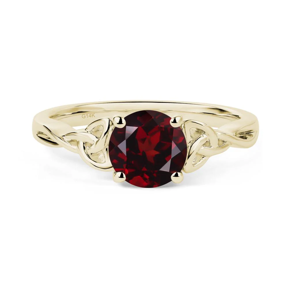 Round Cut Garnet Celtic Ring - Image 6