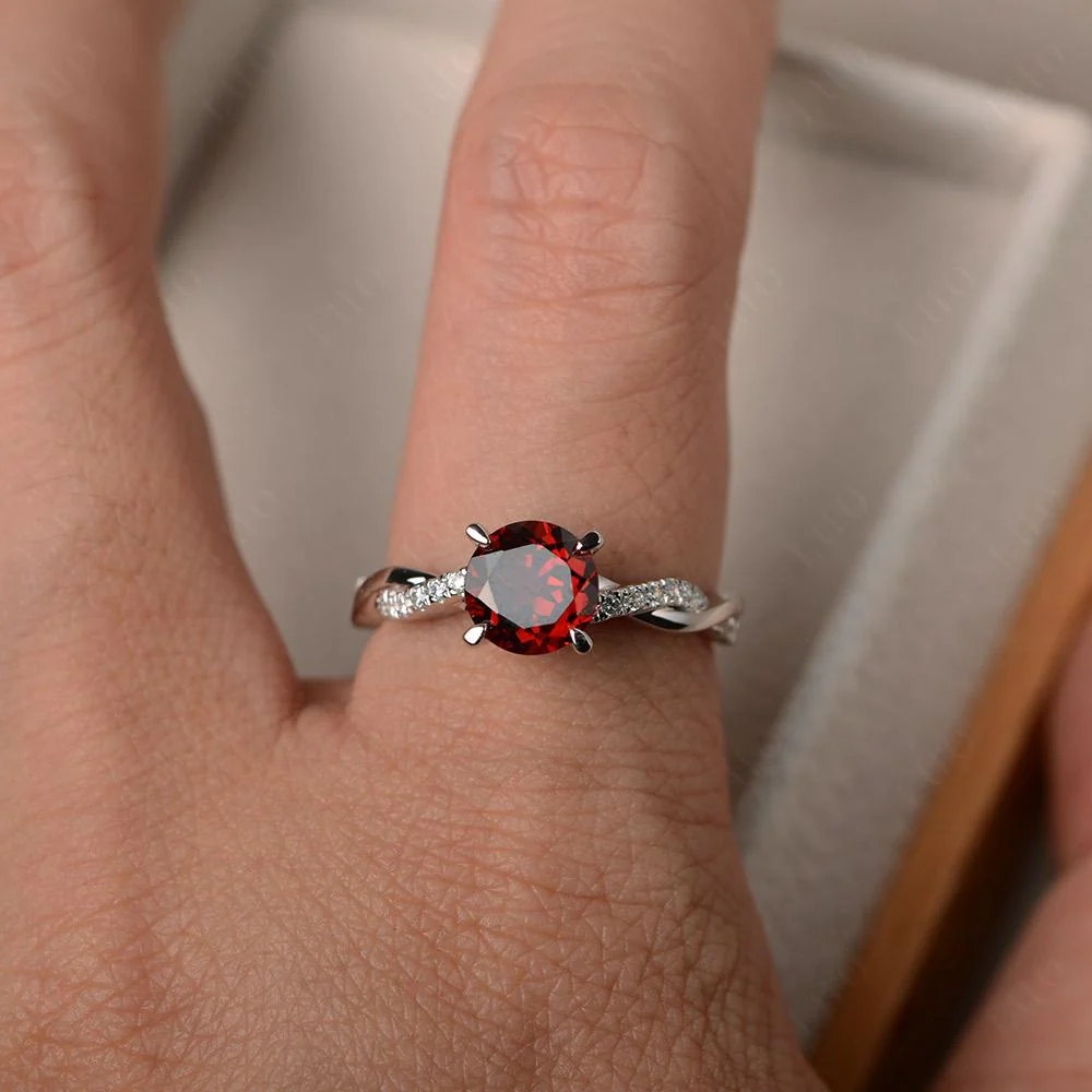Garnet Twist Ring - Image 32