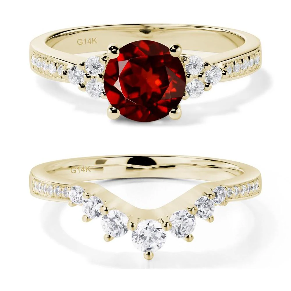 Round Cut Garnet Engagement Ring - Image 15