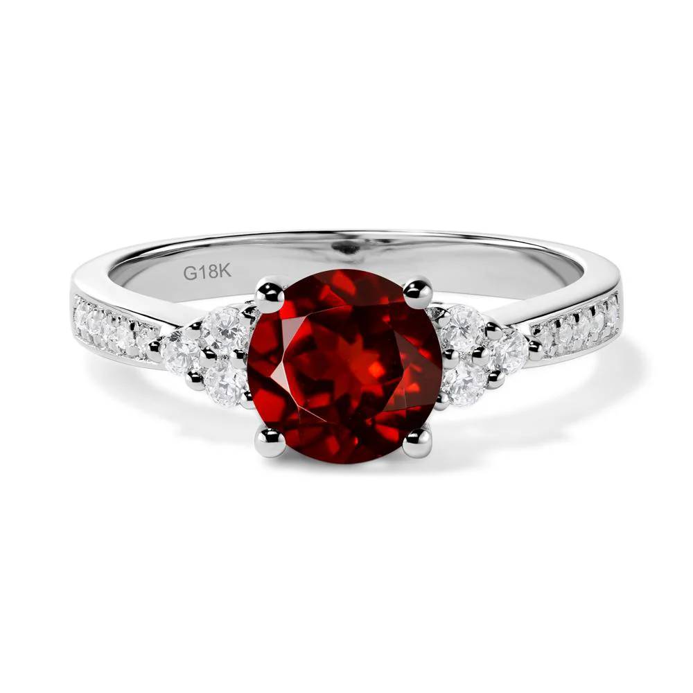 Round Cut Garnet Engagement Ring - Image 6
