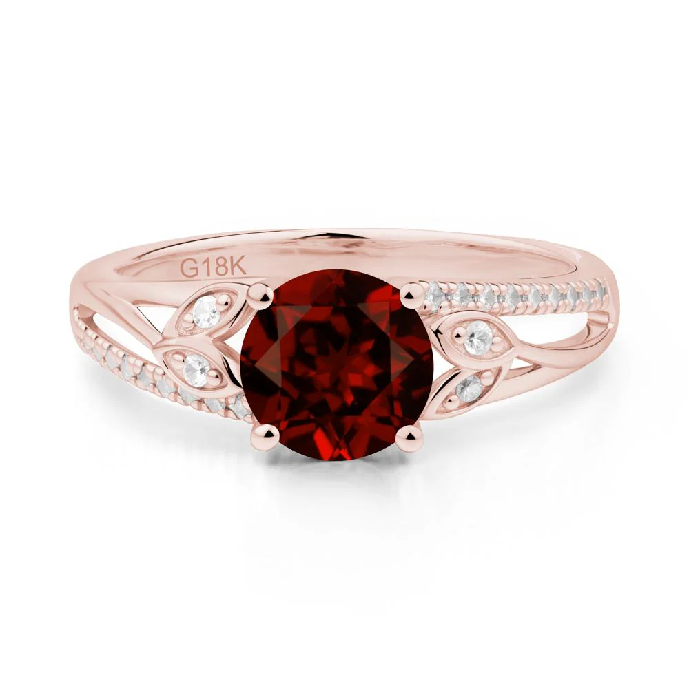 Leaf Inspired Garnet Engagement Ring - Image 2