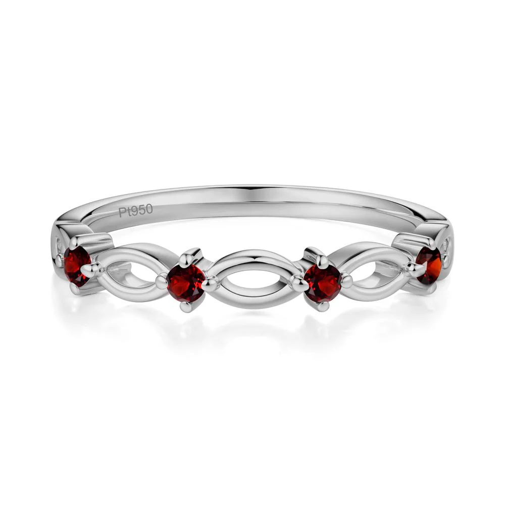 Round Cut Garnet Infinity Ring - Image 3