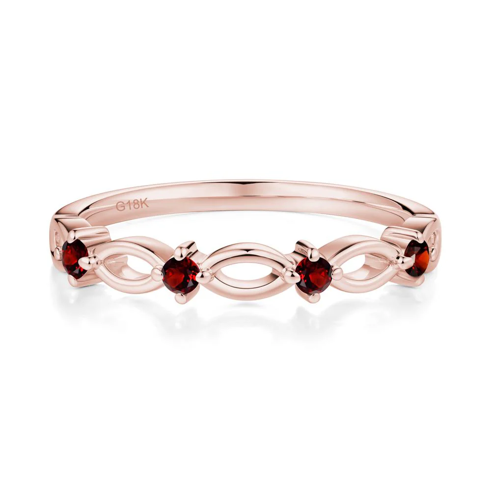 Round Cut Garnet Infinity Ring - Image 4