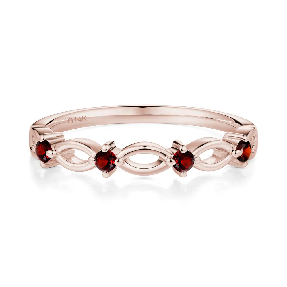 Round Cut Garnet Infinity Ring - Image 6