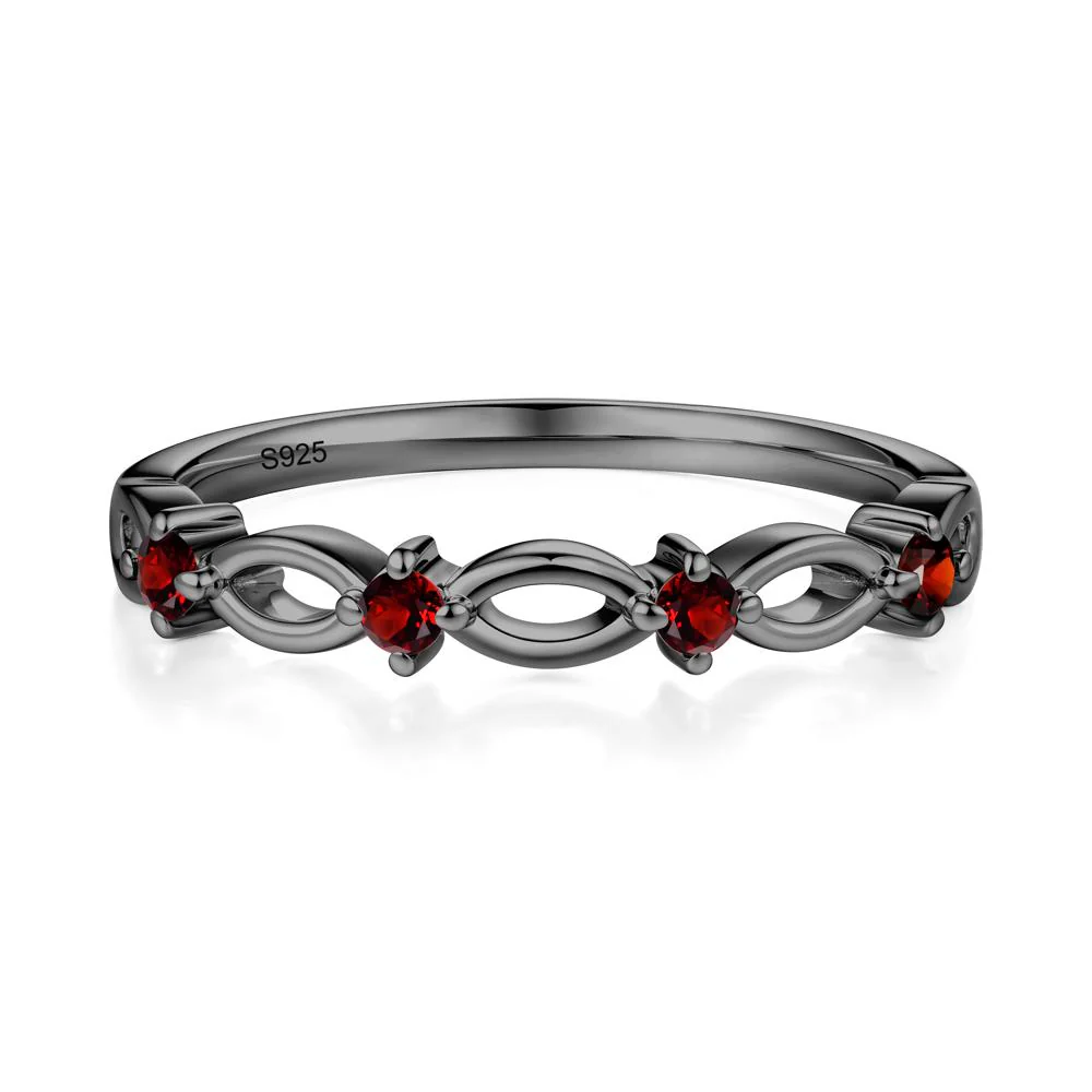 Round Cut Garnet Infinity Ring - Image 7