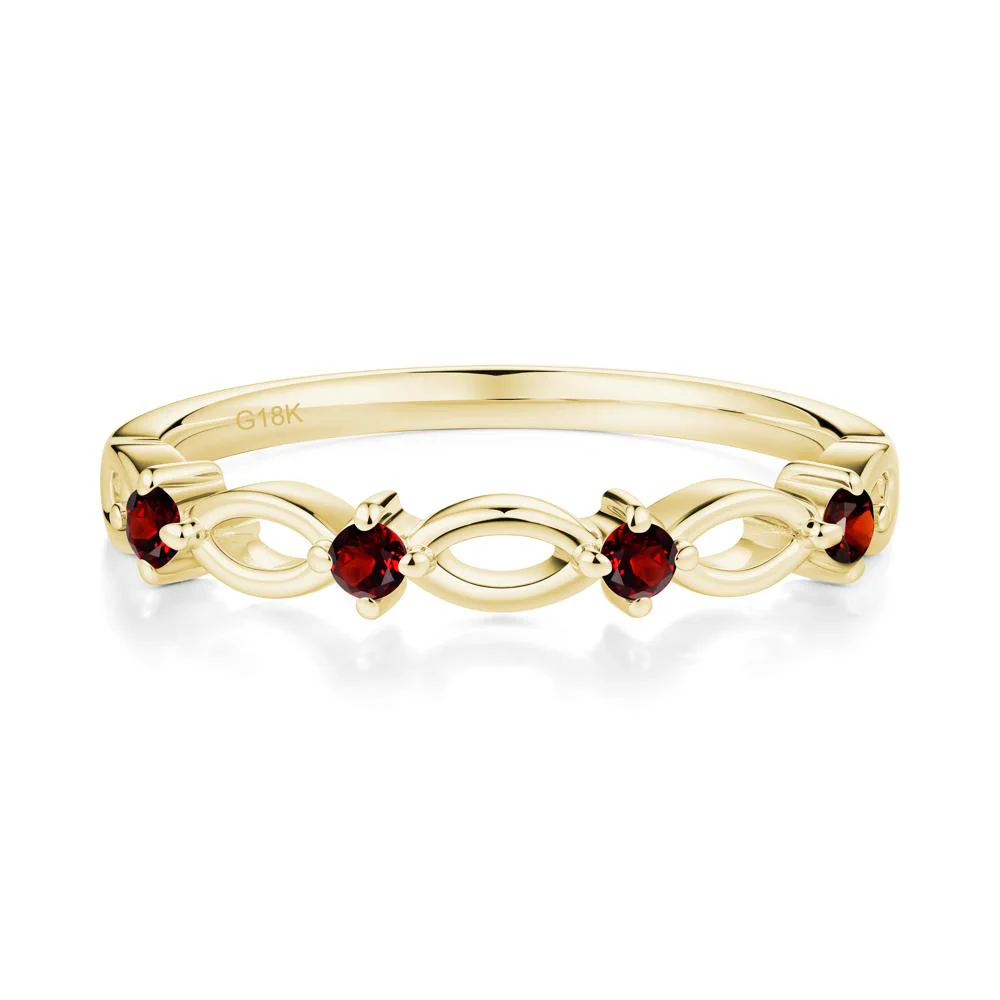 Round Cut Garnet Infinity Ring - Image 8