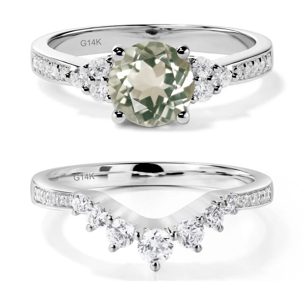 Round Cut Green Amethyst Engagement Ring - Image 13