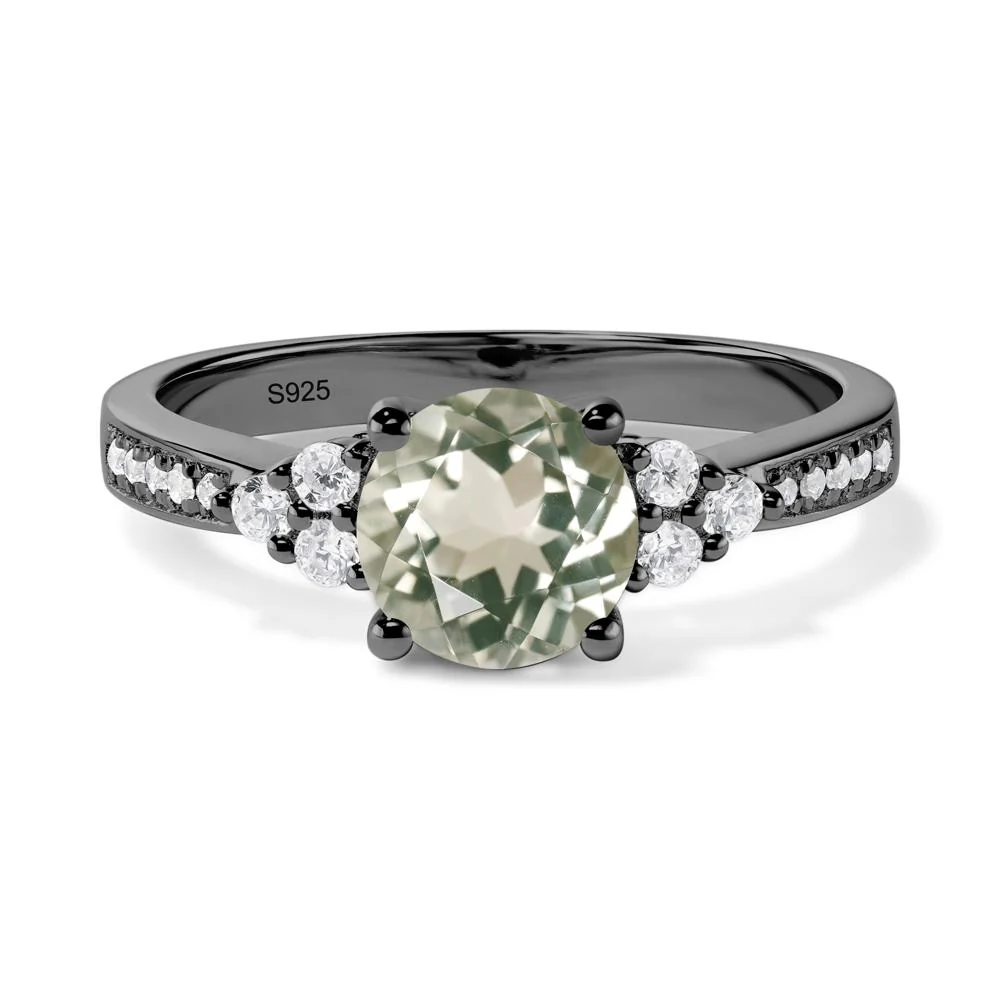 Round Cut Green Amethyst Engagement Ring - Image 2